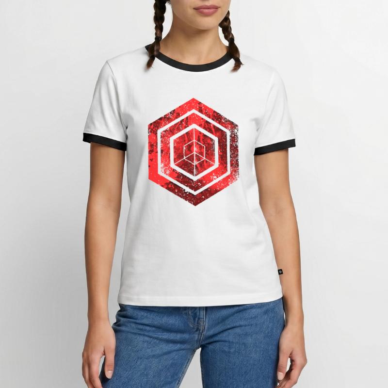 Hexagon-Programmierung Programmierer Codierung geometrisch Männer Kontrast-T-Shirt