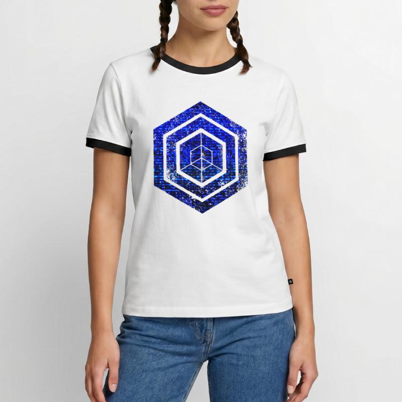 Hexagon-Programmierung Programmierer Codierung geometrisch Männer Kontrast-T-Shirt