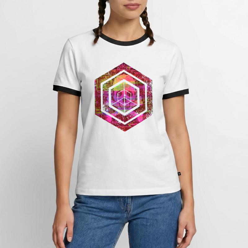 Codage géométrique du programmeur de programmation hexagonale T-shirt contrasté Homme