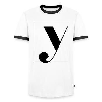 Letter alphabet y - Men's Ringer Shirt - white/black - Front - AI Model Female 172 light (172cm) & AI Model Male 178 dark (178cm)