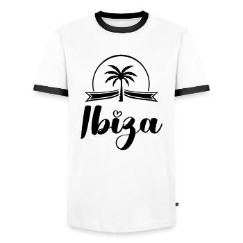 Ibiza - T-shirt contrasté Homme - blanc/noir - Devant - AI Model Female 172 light (172cm) & AI Model Male 178 dark (178cm)