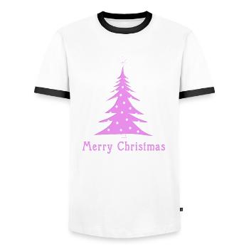 Joyeux Noël - T-shirt contrasté Homme - blanc/noir - Devant - AI Model Female 172 light (172cm) & AI Model Male 178 dark (178cm)