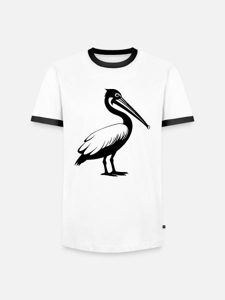 Pelikan - Herre kontrast-T-shirt - hvid/sort