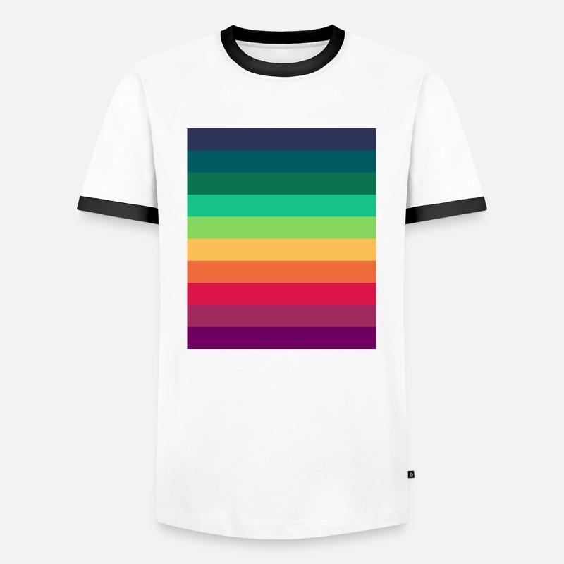 Regenbogen Fläche - Männer Kontrast-T-Shirt - Weiß/Schwarz