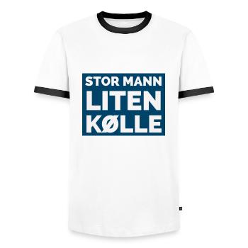 grand homme petit club - T-shirt contrasté Homme - blanc/noir - Devant - AI Model Female 172 light (172cm) & AI Model Male 178 dark (178cm)