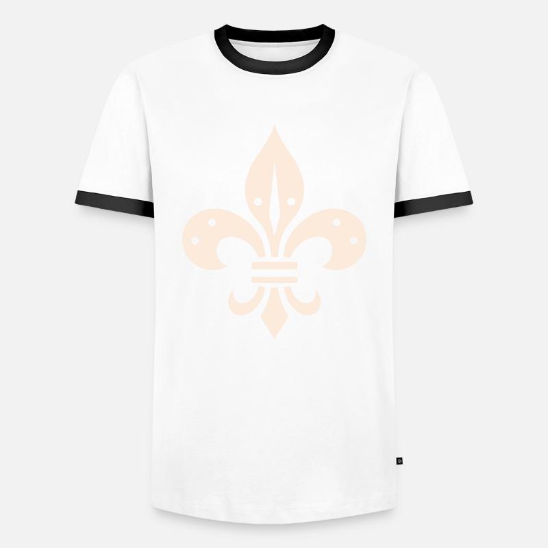 fleur de lis Design - Men's Ringer Shirt - white/black