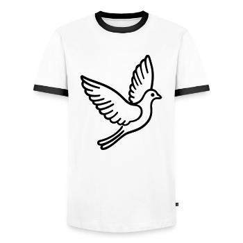 Taube - Männer Kontrast-T-Shirt - Weiß/Schwarz - Vorne - AI Model Female 172 light (172cm) & AI Model Male 178 dark (178cm)