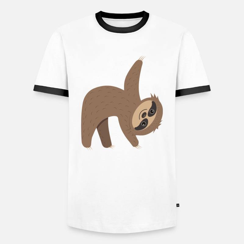 Sloth in action - Men's Ringer Shirt - white/black