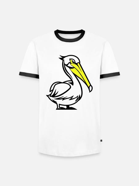 Pelikan Comic - Men's Ringer Shirt - white/black
