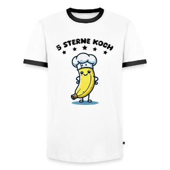 banane comic koch sterne - Männer Kontrast-T-Shirt - Weiß/Schwarz - Vorne - AI Model Female 172 light (172cm) & AI Model Male 178 dark (178cm)