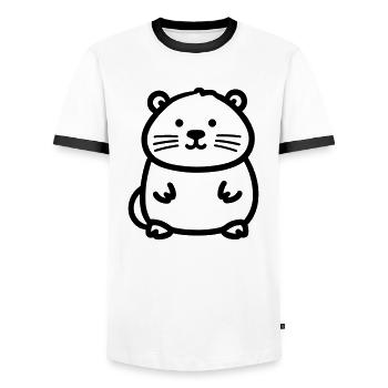 Castor - T-shirt contrasté Homme - blanc/noir - Devant - AI Model Female 172 light (172cm) & AI Model Male 178 dark (178cm)