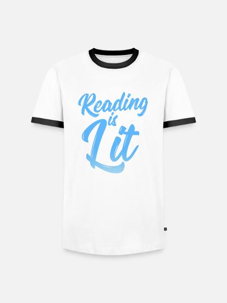 Geschenk für Leseratte oder Bücherwurm - Männer Kontrast-T-Shirt - Weiß/Schwarz