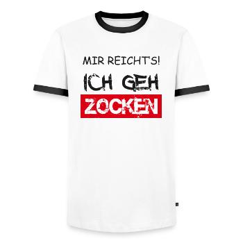 Mir reichts ich geh zocken Gamer Design - Männer Kontrast-T-Shirt - Weiß/Schwarz - Vorne - AI Model Female 172 light (172cm) & AI Model Male 178 dark (178cm)