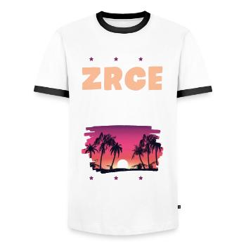 Zrce 2022 - Männer Kontrast-T-Shirt - Weiß/Schwarz - Vorne - AI Model Female 172 light (172cm) & AI Model Male 178 dark (178cm)