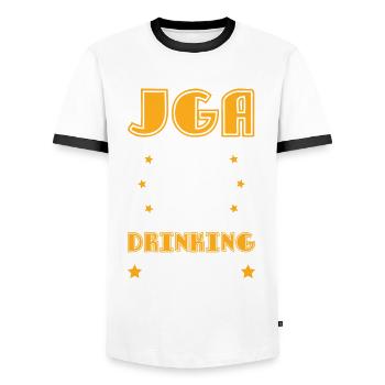 Jga Bachelor Équipe de consommation d’alcool - T-shirt contrasté Homme - blanc/noir - Devant - AI Model Female 172 light (172cm) & AI Model Male 178 dark (178cm)