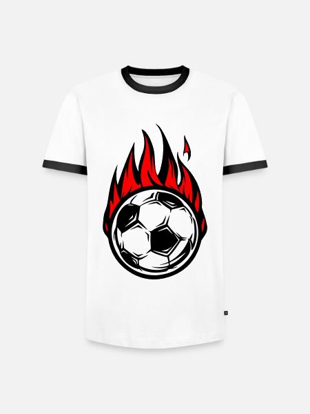 Football burns fire - Men's Ringer Shirt - white/black