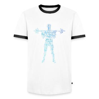 Ausdauertraining Damen Cardio Herren Krafttraining - Männer Kontrast-T-Shirt - Weiß/Schwarz - Vorne - AI Model Female 172 light (172cm) & AI Model Male 178 dark (178cm)