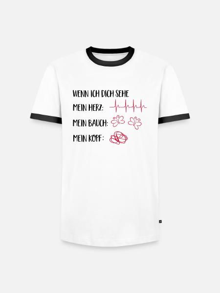 verliebt - Männer Kontrast-T-Shirt - Weiß/Schwarz