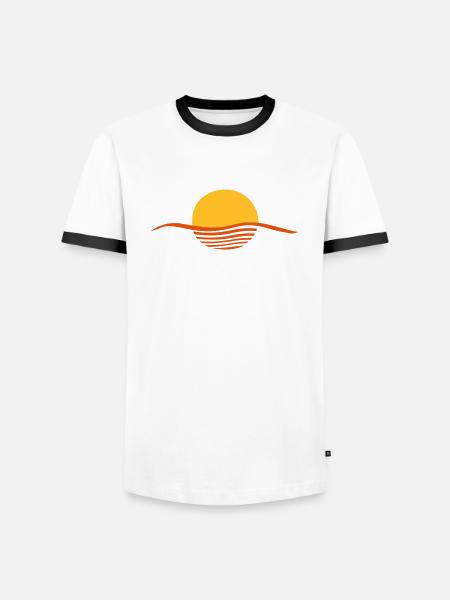 Sonne - Männer Kontrast-T-Shirt - Weiß/Schwarz
