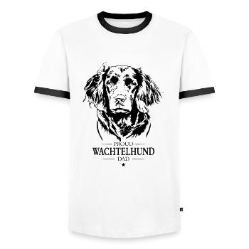 Caille Chien Papa Caille Allemande Chien Wilsigns - T-shirt contrasté Homme - blanc/noir - Devant - AI Model Female 172 light (172cm) & AI Model Male 178 dark (178cm)