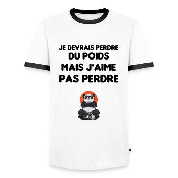 je devrais perdre du poids cadeau humour drôle - T-shirt contrasté Homme - blanc/noir - Devant - AI Model Female 172 light (172cm) & AI Model Male 178 dark (178cm)