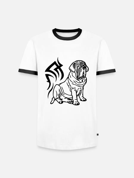 mastinomastiff22 - T-shirt contrasté Homme - blanc/noir