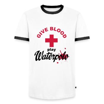 water-polo - T-shirt contrasté Homme - blanc/noir - Devant - AI Model Female 172 light (172cm) & AI Model Male 178 dark (178cm)