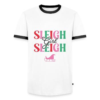 Sleigh Girl Sleigh - Men's Ringer Shirt - white/black - Front - AI Model Female 172 light (172cm) & AI Model Male 178 dark (178cm)