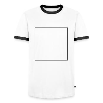 Square - Men's Ringer Shirt - white/black - Front - AI Model Female 172 light (172cm) & AI Model Male 178 dark (178cm)