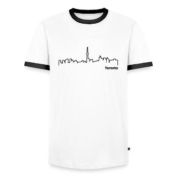 Toronto - Männer Kontrast-T-Shirt - Weiß/Schwarz - Vorne - AI Model Female 172 light (172cm) & AI Model Male 178 dark (178cm)