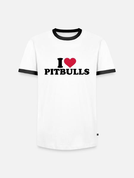 Pitbull - Männer Kontrast-T-Shirt - Weiß/Schwarz