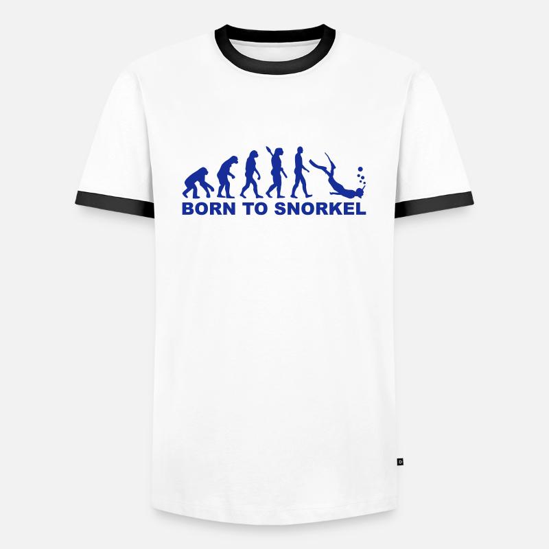 Evolution Snorkeling - Men's Ringer Shirt - white/black