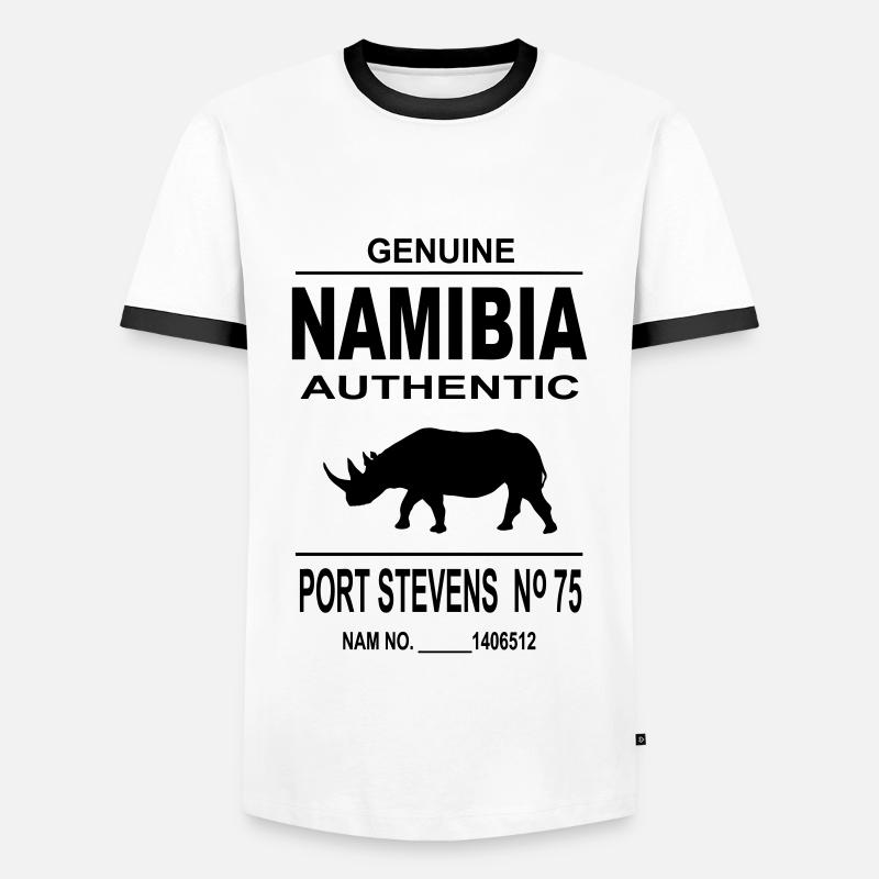 Namibia Rhino - Männer Kontrast-T-Shirt - Weiß/Schwarz