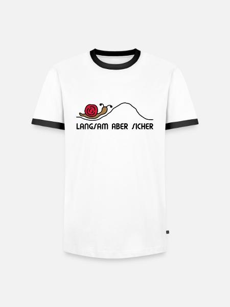 Schnecke langsam - V3 - Männer Kontrast-T-Shirt - Weiß/Schwarz