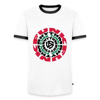 Funk Rythme Funk Funk Rythme - T-shirt contrasté Homme - blanc/noir - Devant - AI Model Female 172 light (172cm) & AI Model Male 178 dark (178cm)