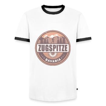 Zugspitze Bavière Allemagne Vintage Hiking Design - T-shirt contrasté Homme - blanc/noir - Devant - AI Model Female 172 light (172cm) & AI Model Male 178 dark (178cm)