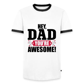 Awesome Daddy - Männer Kontrast-T-Shirt - Weiß/Schwarz - Vorne - AI Model Female 172 light (172cm) & AI Model Male 178 dark (178cm)