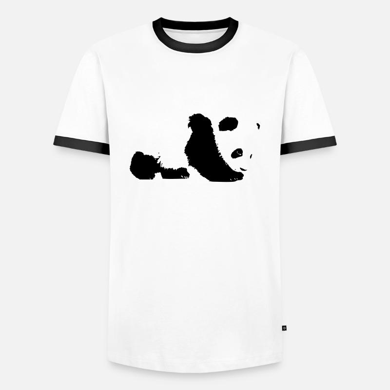 panda - Männer Kontrast-T-Shirt - Weiß/Schwarz