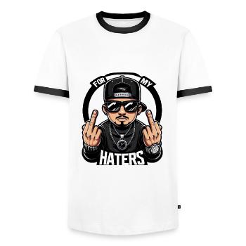Cool Gangsters - T-shirt contrasté Homme - blanc/noir - Devant - AI Model Female 172 light (172cm) & AI Model Male 178 dark (178cm)