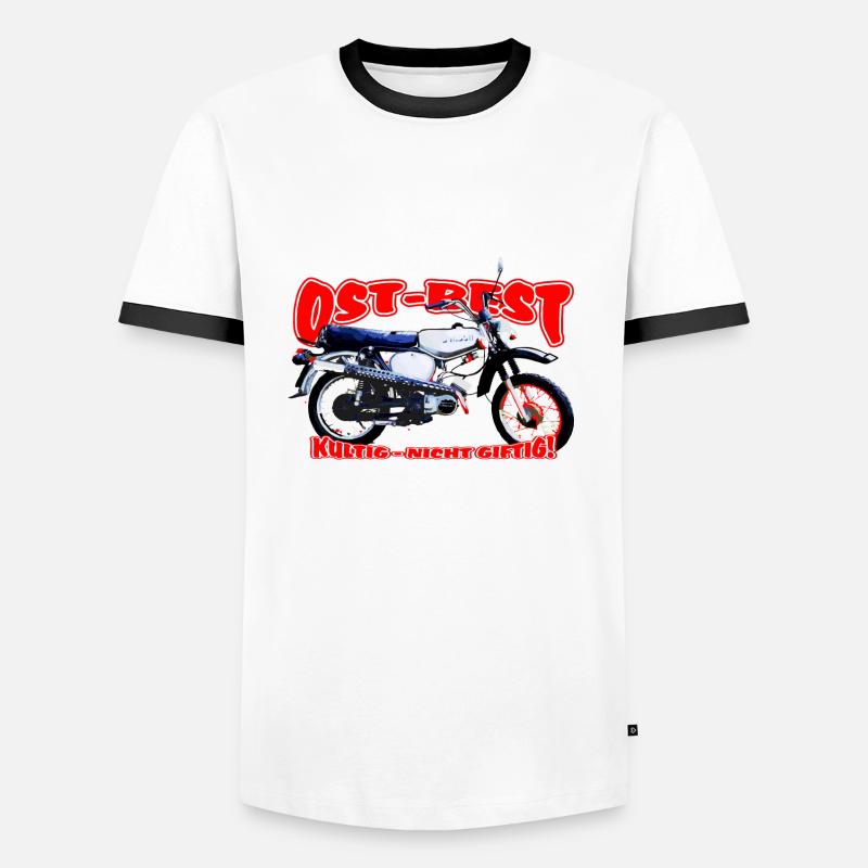 Simson S51 Enduro - Männer Kontrast-T-Shirt - Weiß/Schwarz