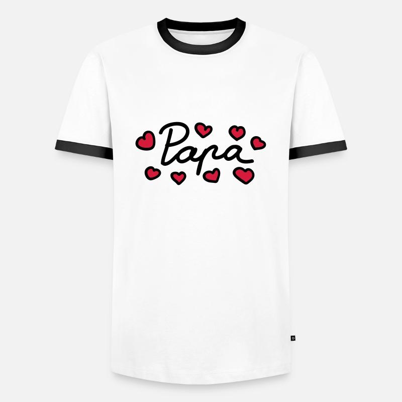Papa - Heart - 2 - Men's Ringer Shirt - white/black