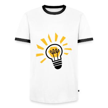 Light bulb - light bulb - ampoule - lamp - light - Men's Ringer Shirt - white/black - Front - AI Model Female 172 light (172cm) & AI Model Male 178 dark (178cm)