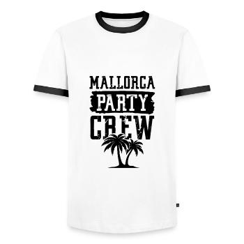 Mallorca Party Crew - T-shirt contrasté Homme - blanc/noir - Devant - AI Model Female 172 light (172cm) & AI Model Male 178 dark (178cm)