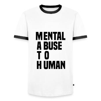 mathematics - Men's Ringer Shirt - white/black - Front - AI Model Female 172 light (172cm) & AI Model Male 178 dark (178cm)