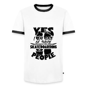 skateboarding spruch - Männer Kontrast-T-Shirt - Weiß/Schwarz - Vorne - AI Model Female 172 light (172cm) & AI Model Male 178 dark (178cm)