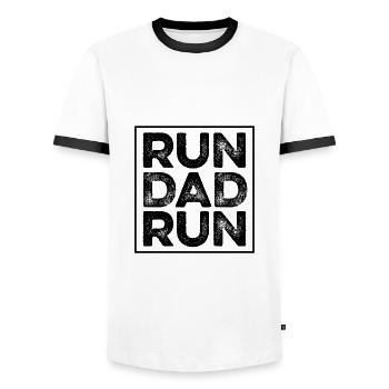 Courir papa papa - T-shirt contrasté Homme - blanc/noir - Devant - AI Model Female 172 light (172cm) & AI Model Male 178 dark (178cm)