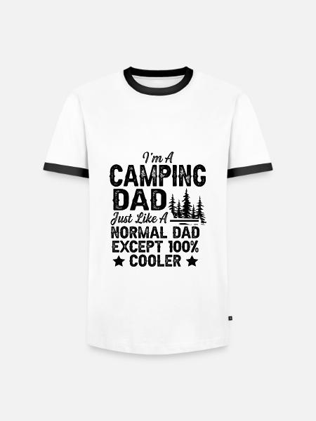 camping papa dad - Men's Ringer Shirt - white/black