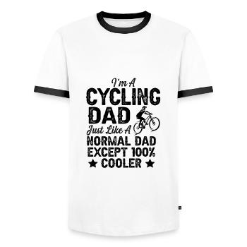 fahrrad dad papa - Männer Kontrast-T-Shirt - Weiß/Schwarz - Vorne - AI Model Female 172 light (172cm) & AI Model Male 178 dark (178cm)
