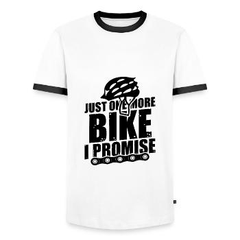 bike bike - Men's Ringer Shirt - white/black - Front - AI Model Female 172 light (172cm) & AI Model Male 178 dark (178cm)