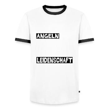 Angeln - Männer Kontrast-T-Shirt - Weiß/Schwarz - Vorne - AI Model Female 172 light (172cm) & AI Model Male 178 dark (178cm)